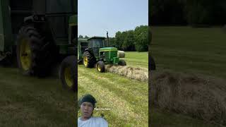 Modern straw baler automobile johndeeregator farmlife farming [upl. by Vassaux]