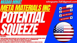 POTENTIAL SQUEEZE  MMAT STOCK ANALYSIS  META MATERIALS STOCK [upl. by Buine]