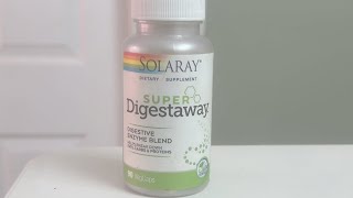 SOLARAY Super Digestaway Digestive Enzymes up close look at the bottle and capsules [upl. by Yeltnerb]