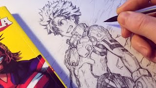 Drawing Izuku Midoriya NEW HERO Design  Redesign  Anime Manga Sketch [upl. by Froemming]