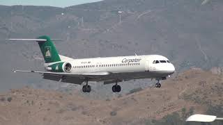 Carpatair Fokker 100 YRFZA Landing Malaga LEMG [upl. by Hillari]