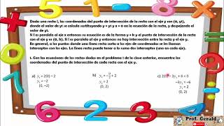 32 INTERSECCION DE UNA RECTA CON EL EJE Y 2º AÑO [upl. by Alliuqat]