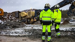 Kross amp Maskin i Kisa secures aggregates production with Lokotrack LT120 and MX jaws [upl. by Schechter]