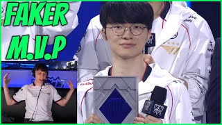 Caedrel Reacts To Faker Getting Finals MVP [upl. by Aicekan899]