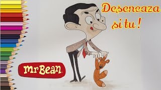 Desene Animate  MR BEAN  Desenez si Colorez Simplu pentru incepatori [upl. by Philipines295]