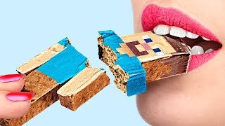 ¡RETO DE LOS CHALLENGES ¡6 DIY DULCES DE MINECRAFT vs DULCES DE ROBLOX [upl. by Alian75]