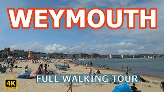 WEYMOUTH  DORSET  ENGLAND  4K  Walking Tour  Beach Harbour and Town [upl. by Rabma]