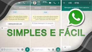 COMO RECUPERAR MENSAGENS FOTOS ÁUDIOS E VÍDEOS APAGADOS DO WHATSAPP  A FORMA MAIS FÁCIL [upl. by Freya]