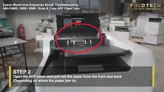 How to Troubleshoot Epson WorkForce AMC 4000  5000  6000 Scan amp Copy ADF Paper Jam Problem [upl. by Sausa]