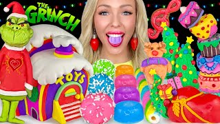 ASMR MUKBANG Grinch Desserts Edible Christmas Tree Gumdrops Meringue Cookies Gingerbread 먹방 [upl. by Johna]