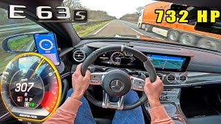 732HP AMG E63 S is a MONSTER that eats EVERYTHING on the AUTOBAHN [upl. by Vanda]