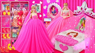 Build Miniature Pink Princess Barbie Dollhouse 💕 Doll Dresses 💕 Mini Makeup [upl. by Ellinad748]