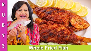 Whole Fried Red Snapper Masala Fried Fish Recipe In Urdu Hindi  RKK [upl. by Adamek344]