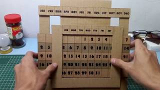 Cara Membuat Kalender Sendiri Dari Kardus   Cardboard Perpetual Calendar [upl. by Ordnael657]