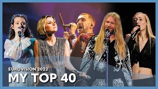 Eurovision 2022  My Top 40 After The Show [upl. by Anatollo]