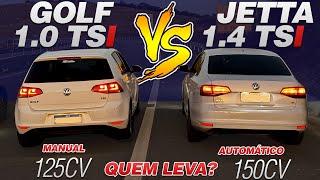 GOLF 10 TSI 125CV MANUAL VS JETTA 14 TSI 150CV AUTOMÁTICO DEU POUCA DIFERENÇA [upl. by Eelloh101]