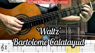 Waltz  Bartolome Calatayud Free Guitar TAB [upl. by Akila]