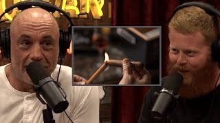 Oliver Anthony learns from Joe Rogan how to light and smoke a cigar [upl. by Jared]