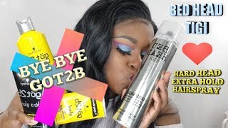 BED HEAD TIGI HARD HEAD EXTRA STRONG HOLD HAIRSPRAY IS THAT NEW NEW GOT2B GLUED TY NEXT [upl. by Thgiwd]