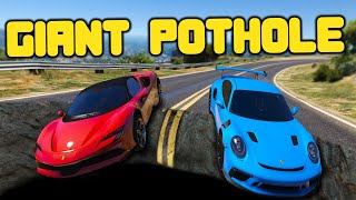 Stealing Cars Using a Giant Pothole in GTA RP [upl. by Lechner]