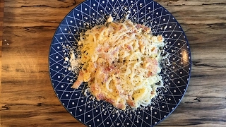 Quick and easy keto meal carbonara with shirataki noodles [upl. by Beaston]