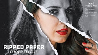 Master the Ripped amp Torn Paper Effect in Photoshop Create Stunning Designs Easily [upl. by Anahsek]