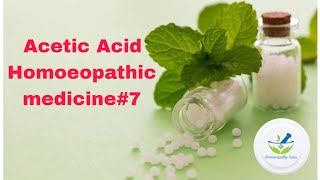 Acetic Acid  Homoeopathic medicine [upl. by Jaal561]