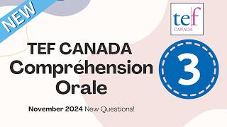 TEF CANADA  CO Listening  November 2024  New Test with New Questions Comprehension Orale [upl. by Calhoun]