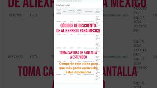 CÓDIGOS DE DESCUENTO DE ALIEXPRESS PARA MÉXICO 2024 aliexpress tutorial mercadolibre fyp reels [upl. by Einnoc820]