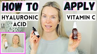 HOW TO APPLY HYALURONIC ACID amp VITAMIN C TOGETHER  DEMO [upl. by Retsevlis]