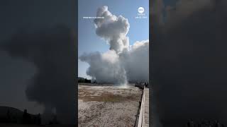 Hydrothermal explosion sends tourists running at Yellowstone National Park [upl. by Dara319]