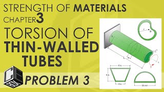 Mechanics of Deformable Bodies Chapter 3 Torsion of ThinWalled Tubes Problem 3 PH [upl. by Von]