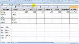 MS Excel the quotIFquot Function amp Letter Grades [upl. by Sisson631]