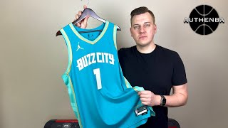 Authentic Nike Charlotte Hornets Lamelo Ball City edition jersey review [upl. by Kirsten]