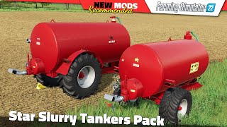 FS22  Star Slurry Tankers Pack  Farming Simulator 22 New Mods Review 2K60 [upl. by Ytiak406]