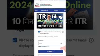 ITR Filing Online 202425 itr1 itr incometax incometaxreturn incometaxreturnfiling shorts [upl. by Lyreb]