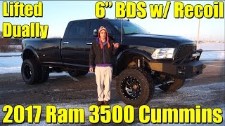 LIFTED DRW DUALLY 2017 Ram 3500 Cummins with 6quot BDS Lift w Recoil  Custom Bumpers and more [upl. by Jehanna]