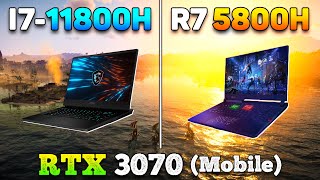 Core i7 11800H vs Ryzen 7 5800H  Laptop Gameplay Benchmark Test [upl. by Adnof591]