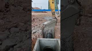 Concrete pouring process for underground corrugated pipes [upl. by Annawaj314]