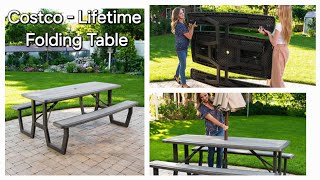 Costco  Lifetime  Folding Picnic Table  How To AssembleFoldUnfold [upl. by Loyce]