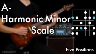 A Harmonic Minor Scale  Five Positions [upl. by Eva]