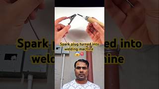 Spark plug se bnao welding machine😱 weldingmachine diy rehansrkrising733 shorts ytshorts video [upl. by Refennej]