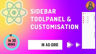 React AgGrid Tutorial Dynamic Column Visibility HideShow using Sidebar  Codenemy Tutorial [upl. by Enedan701]