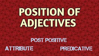 POSITION OF ADJECTIVES IN A SENTENCE  ENGLISH GRAMMAR  STUDY SPOT [upl. by Aleahpar218]