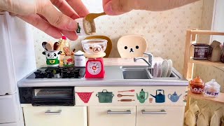 ReMent Mini Kitchen  Toy Food Miniatures  Mini Toy Food Cooking  Chocolate Donuts [upl. by Gans]