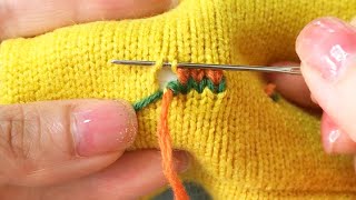 How to Mend a Hole in a Knitted Sweater Step by Step [upl. by Magdalen]