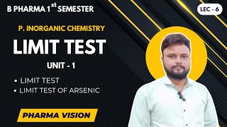 Limit Test of Arsenic  L 6  B Pharma 1st Semester  Unit 1  Inorganic chemistry  Pharma Vision [upl. by Nart]