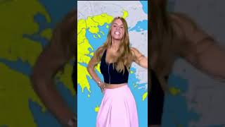 Best Weather Girl Eleni Happy Day got viral [upl. by Berners927]