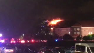 VIDEO Crews battling major fire in Schertz [upl. by Aydan]