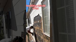 Demolishing a old siding foryou tips diy construction roofing painting siding framing asmr [upl. by Adnohr]